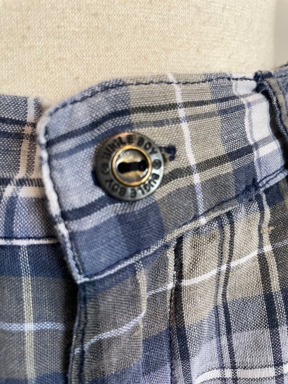 Vintage 90s Bugle Boy Blue Plaid Woman’s Jacket + Shorts 2-Piece Set Size S/6 - Picture 15 of 16
